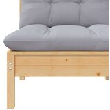  7-dijelna vrtna garnitura od borovine sa sivim jastucima | shoptok.hr