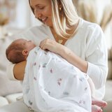 BabyOno Tetra plenice Muslin Cveče, roza | Shoptok.si