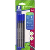 Staedtler Fineliner triplus, modra, pretisni omot po 4 kosi (3+1 GRATIS), (21655501) Cene