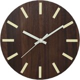 vidaXL Stenska ura s svetlečo lestvico in kazalci rjava Ø30 cm | Shoptok.si