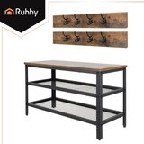 Ruhhy klupa za cipele s vješalicom 73 cm, 2 police, loft | shoptok.hr