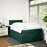  box spring s madracem tamnozeleni 120x190 cm baršunasti | shoptok.hr