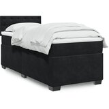  The Living Store Box spring postelja z vzmetnico črn 90x190 cm žamet - Box Spring Postelja, (21515649) | Shoptok.si