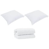 vidaXL Pokrivač z blazinami 3 pcs Bela Mikrofibra in puhasto perje, (5000064842) | Shoptok.si
