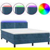 The Living Store Box spring postelja z vzmetnico LED temno modra 140x190cm žamet - Box Spring Postelja, (21488886) | Shoptok.si