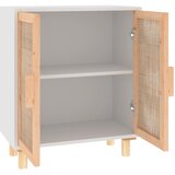  Komoda bijela 60 x 30 x 70 cm masivna borovina i prirodni ratan | Eponuda.ba