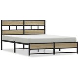 Metalni okvir kreveta bez madraca boja hrasta sonome 160x200 cm | shoptok.hr