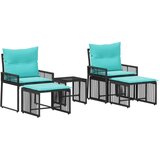  Set vanjskog namještaja 11 pcs Crna i Tirkizna poliratan | shoptok.hr