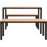  3-dijelni vrtni blagovaonski set od čelika i WPC-a smeđe-crni | shoptok.hr
