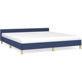 The Living Store Posteljni okvir z vzglavjem moder 180x200 cm blago - Posteljni Okvir Z Vzglavjem, (21527049) | Shoptok.si