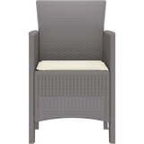  Vrtni stol Set 4 Svetlo siva s kremnimi blazinami, (22015527) | Shoptok.si