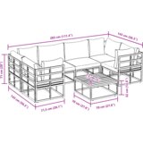 vidaXL Sjedeća garnitura za vrt 7 pcs Crna Aluminij | shoptok.hr