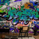  Foto tapeta - Graffiti: blue theme 441x315 Samoljepljiva | shoptok.hr