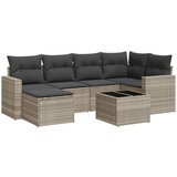 Maison Chic Seti vrtnega pohištva - Vrtna garnitura - Vrtni pohištvo set 7-delna z blazinami siv poli ratan, (21802513) | Shoptok.si