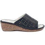 Shelvt Women's navy blue wedge flip-flops | shoptok.hr