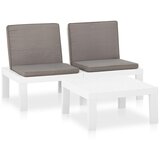 Maison Chic Seti vrtnega pohištva - Vrtna garnitura - Vrtni pohištvo set 2-delna z blazinami plastična bela, (21819578) | Shoptok.si