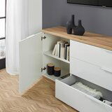 Mömax tv-element wide, bela, barva hrasta | Shoptok.si