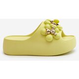 Boto Women's Foam Slippers With Decorations On Thick Sole Lime Bremavia | ePonuda.com
