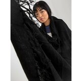 Fashion Hunters Women's black smooth shawl with fringes Cene