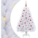 vidaXL Umjetno božićno drvce s nogom Bijelo 150 cm PVC i čelik - Crvena 150 cm | shoptok.hr