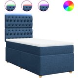  Krevet s oprugama i madracem plavi 100 x 200 cm od tkanine | shoptok.hr