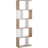 HOMCOM Moderna knjižna omara 5 praktičnih polic Odlična obdelava, gladka in na vlago odporna površina Bela iverna plošča 60×24×184,5 cm, (20745418) Cene