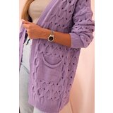 Kesi Włoski Women's openwork cardigan with pockets purple | Shoptok.si
