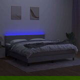  Box spring postelja z vzmetnico LED sv. siva 160x200 cm blago, (20938121) | Shoptok.si
