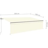  Avtomatska tenda s senčilom LED + senzor 5x3 m krem | Shoptok.si
