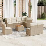 vidaXL 9-dijelni set vrtnih sofa s jastucima bež od poliratana | shoptok.hr
