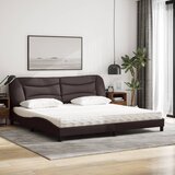 Krevet s madracem Hvar tamnosmeđi 200x200 cm od tkanine | Eponuda.com