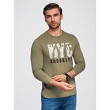 Ombre Men's urban print longsleeve - olive | Shoptok.si
