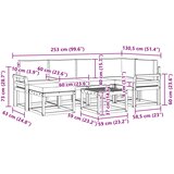  Set vanjskih sofa 7 kom. Bijela i krem Čvrsto drvo akacije | shoptok.hr