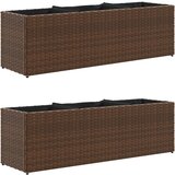 vidaXL Vrtne sadilice s 3 posude 2 kom smeđa 105x30x32 cm poliratan Cijene