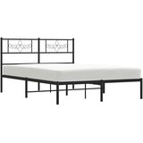  Metalni okvir za krevet s uzglavljem crni 140x190 cm | shoptok.hr