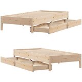  Okvir kreveta bez madraca 75 x 190 cm od masivne borovine | shoptok.hr