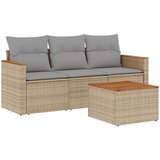  4-dijelni set vrtnih sofa s jastucima bež od poliratana | shoptok.hr
