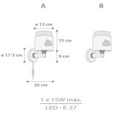 Dalber 76019E - Dečije zidno svetlo BABY DREAMS 1xE27/15W/230V sivo | Eponuda.com