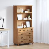 vidaXL hutra 'ASKIM'medena rjava 91x40x183 cm Trden bor les | Shoptok.si