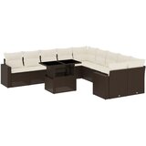 Maison Chic Seti vrtnega pohištva - Vrtna garnitura - Vrtni pohištvo set 11-delna z blazinami rjava poli ratan, (21811472) | Shoptok.si