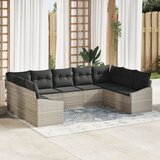 vidaXL Vrtni kavč Set Set 9 Temno siva blazina, svetlo rjava ratan Cene