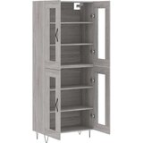 vidaXL Visoka komoda siva sonoma 69,5x34x180 cm inženirski les | Shoptok.si