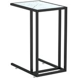  Bočni stolić za računalo bijeli 50x35x65 cm od kaljenog stakla | shoptok.hr