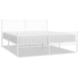  Metalni okvir kreveta uzglavlje i podnožje bijeli 183x213 cm | shoptok.hr