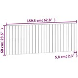  Uzglavlje za krevet Crno 159,5x3x60 cm od masivne borovine | shoptok.hr