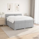  Boxspring krevet s madracem Svjetlosiva 200 x 200 cm Tkanina | shoptok.hr