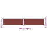 vidaXL Uvlačiva bočna tenda smeđa 220 x 1200 cm | shoptok.hr