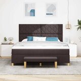  Krevet s opruga kutije Tamno smeđa 200 x 180 cm tkanina | shoptok.hr