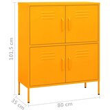 vidaXL Omara za shranjevanje gorčično rumena 80x35x101,5 cm jeklo | Shoptok.si