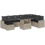  9-dijelni set vrtnih sofa od poliratana s jastucima svjetlosivi | shoptok.hr